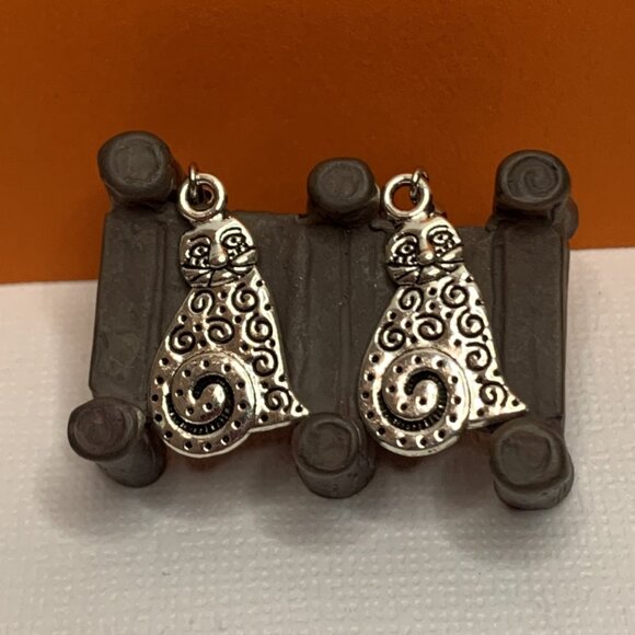 Boho Earring, Celtic Jewelry, Cat Earring, Silly Animal Earring, Gift Idea, Cat - Picture 1 of 7